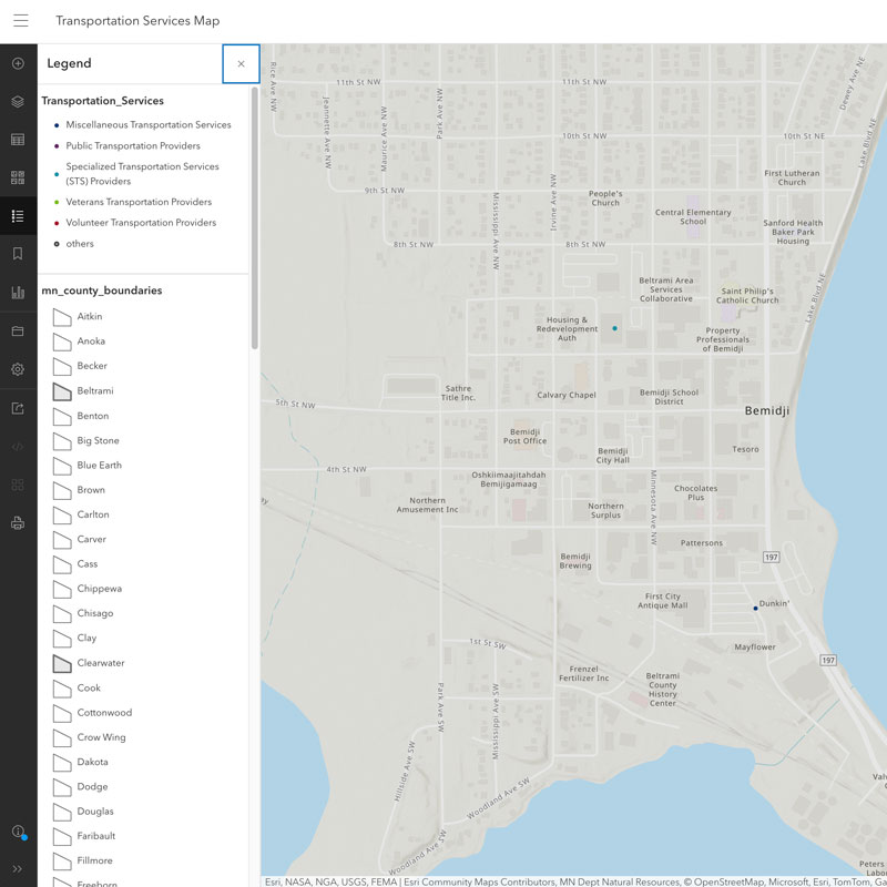 Transportation Services Map